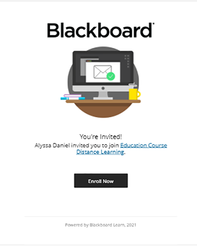 Link to Blackboard course